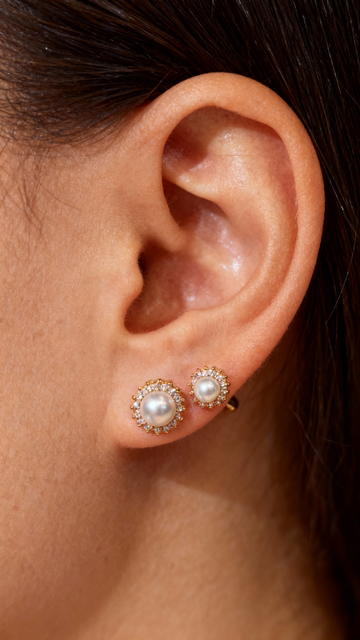 Sole: perla lucente con micro swarovski