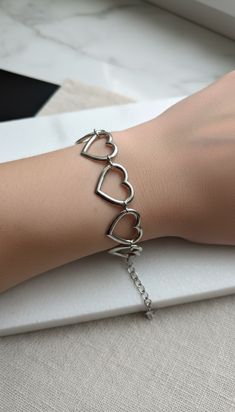 Il mio cuore è tuo – Bracciale silver specchiato