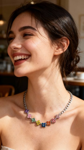 Collana quadrifoglio – multicolor