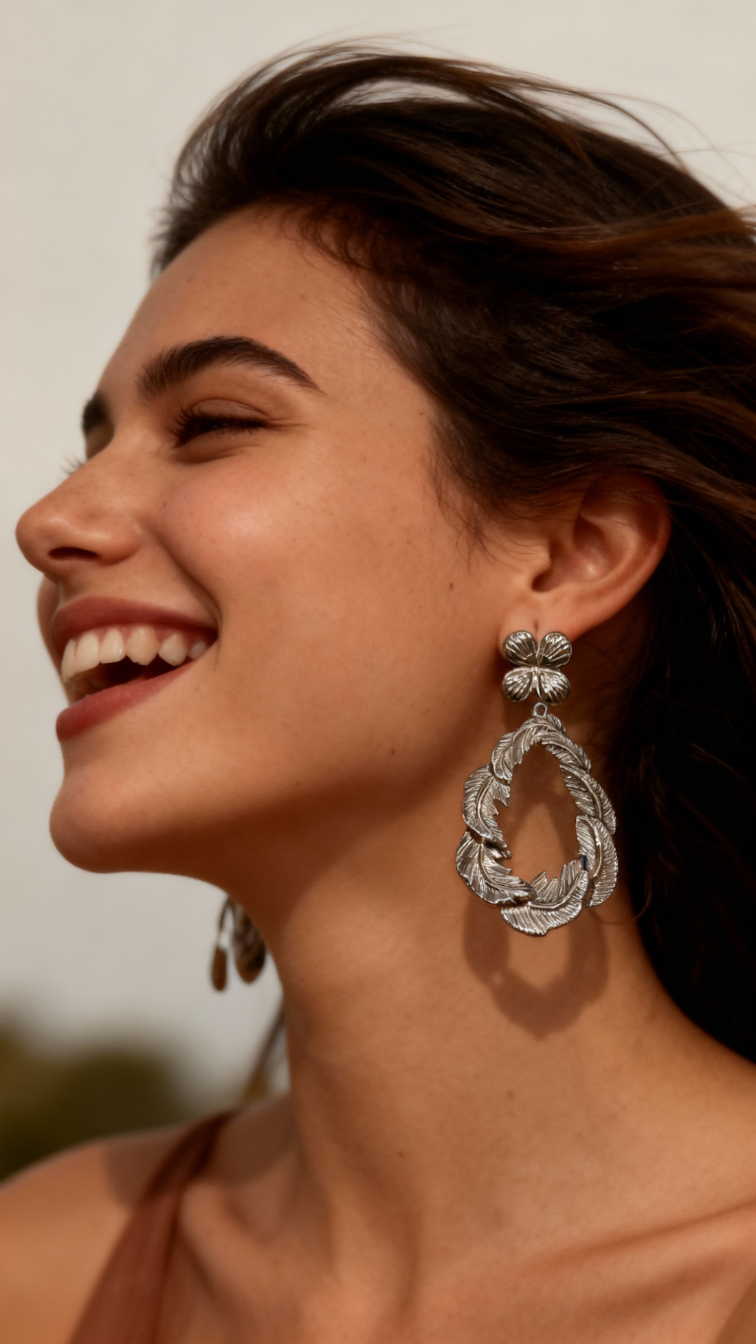 Natura pendente a forma di foglia silver