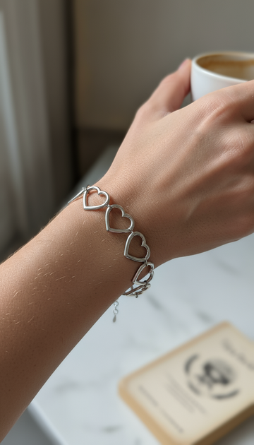 Il mio cuore è tuo – Bracciale silver specchiato
