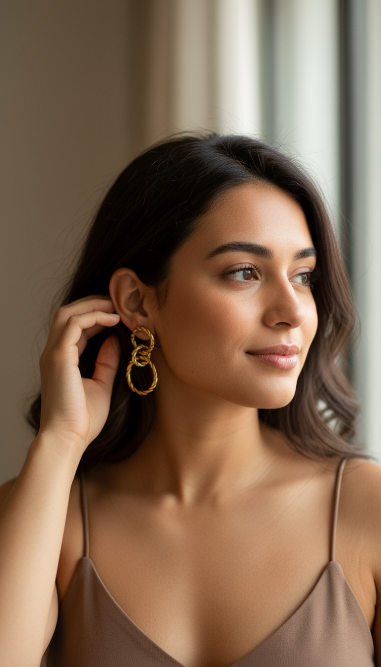 Infinito – Orecchini pendenti a due cerchi